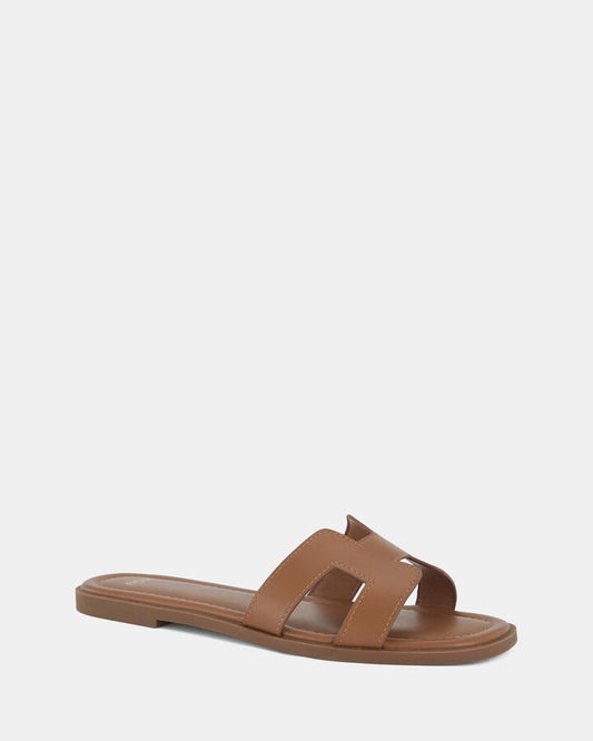 Image of Sandals. Product name - Sachie Caramel Sandals in Caramel colour by brand - Novo