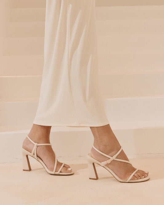 Image of Heels. Productname: ZPENSER CREAM Women's Strappy - High Heel Novo Heels in Neutral colour by brand - Novo
