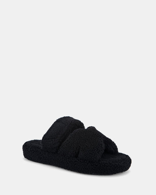 Image of Activewear. Product name - Tatum Slipper Black Vegan in Black colour by brand - Novo