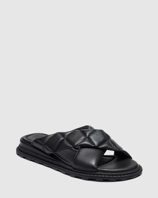 Image of Flats. Product name - Violette Black Flatform in Black colour by brand - Novo