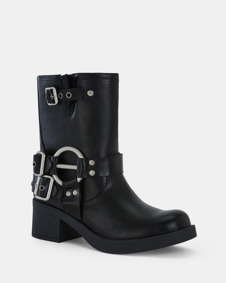 Image of Boots. Productname: DAFRA BLACK Women's Boot Low-Mid Heel Novo Boots in Black colour by brand - Novo
