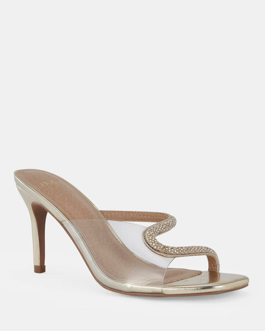 Image of Heels. Productname: PORSHA GOLD Women's Novo Evening Novo Heels in Metallic colour by brand - Novo