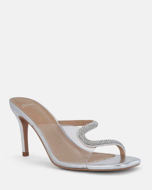 Image of Heels. Productname: Porsha: Silver - Women's Novo Evening in Multi colour by brand - Novo