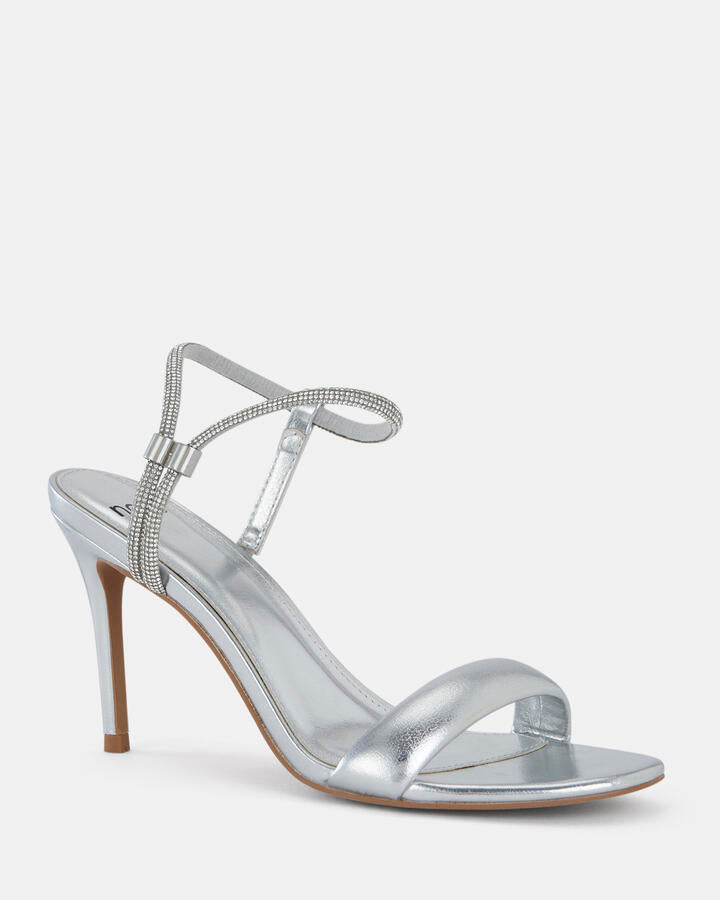 Image of Heels. Product name - Pearse Silver Vegan Heels in Multi colour by brand - Novo