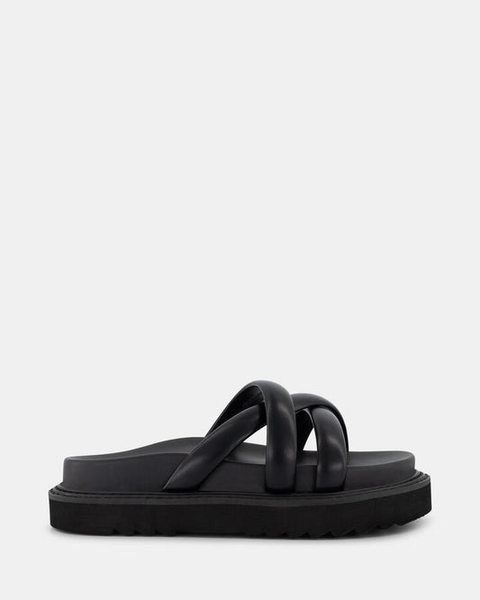 Image of Sandals. Product name - Talira Black Sandals in Black colour by brand - Novo