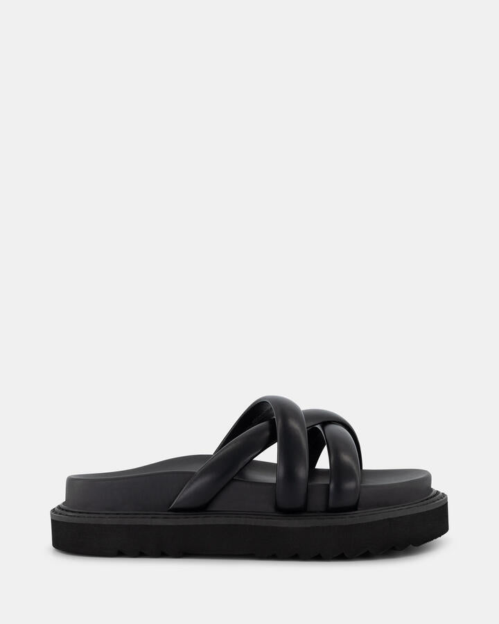 Image of Sandals. Product name - Talira Black Sandals in Black colour by brand - Novo