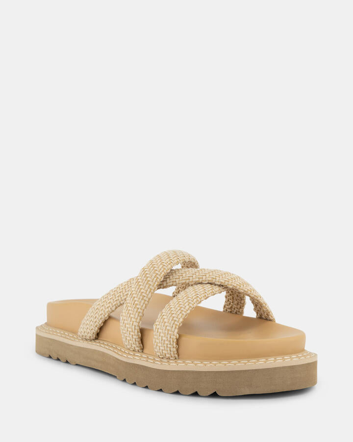 Image of Sandals. Product name - Talira Ecru Vegan Sandals in Ecru colour by brand - Novo