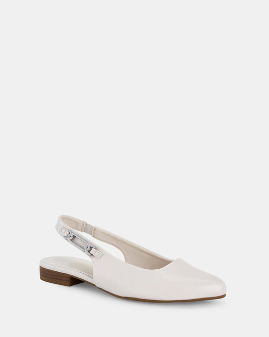 Image of Flats. Product name - Collegno Cream Slip Ons in Neutral colour by brand - Novo
