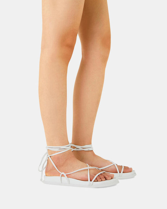 Image of Flats. Productname: TEELS: WHITE - Women's Strappy - Flat in Multi colour by brand - Novo