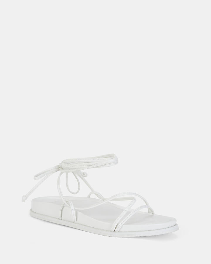 Image of Sandals. Product name - Teels White Vegan Sandals in Multi colour by brand - Novo