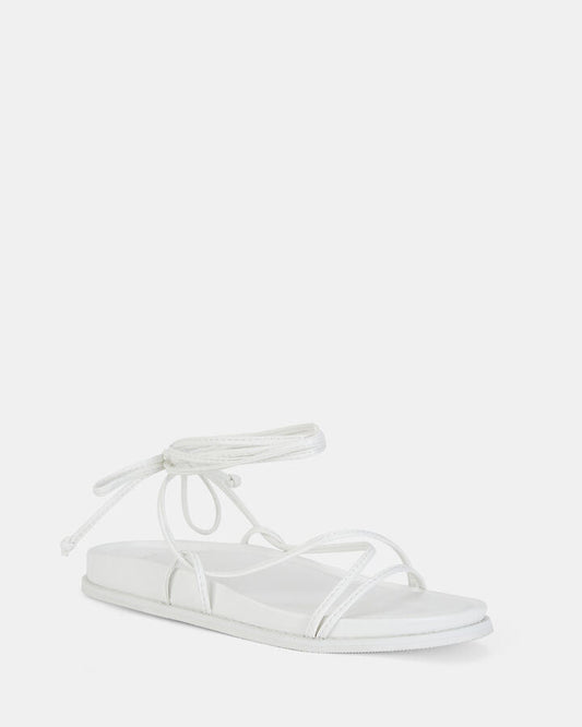 Image of Sandals. Product name - Teels White Vegan Sandals in Multi colour by brand - Novo