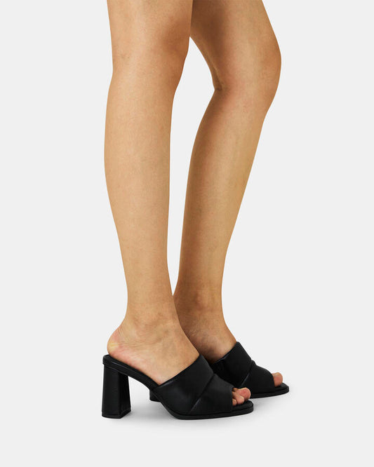 Image of Heels. Productname: FROSTY BLACK Women's Strappy - High Heel Novo Heels in Black colour by brand - Novo