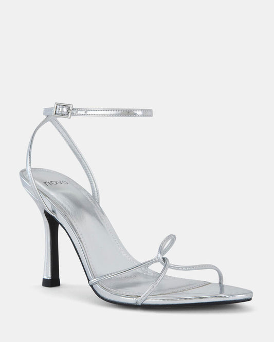 Image of Heels. Productname: MADESIMO METALLIC Women's Strappy - High Heel Novo Heels in Beige colour by brand - Novo