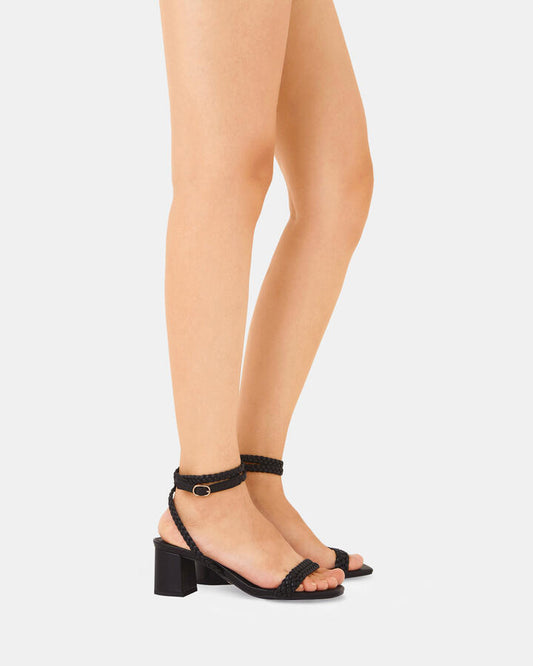 Image of Heels. Productname: USUKI BLACK Women's Strappy - Low Heel Novo Heels in Black colour by brand - Novo