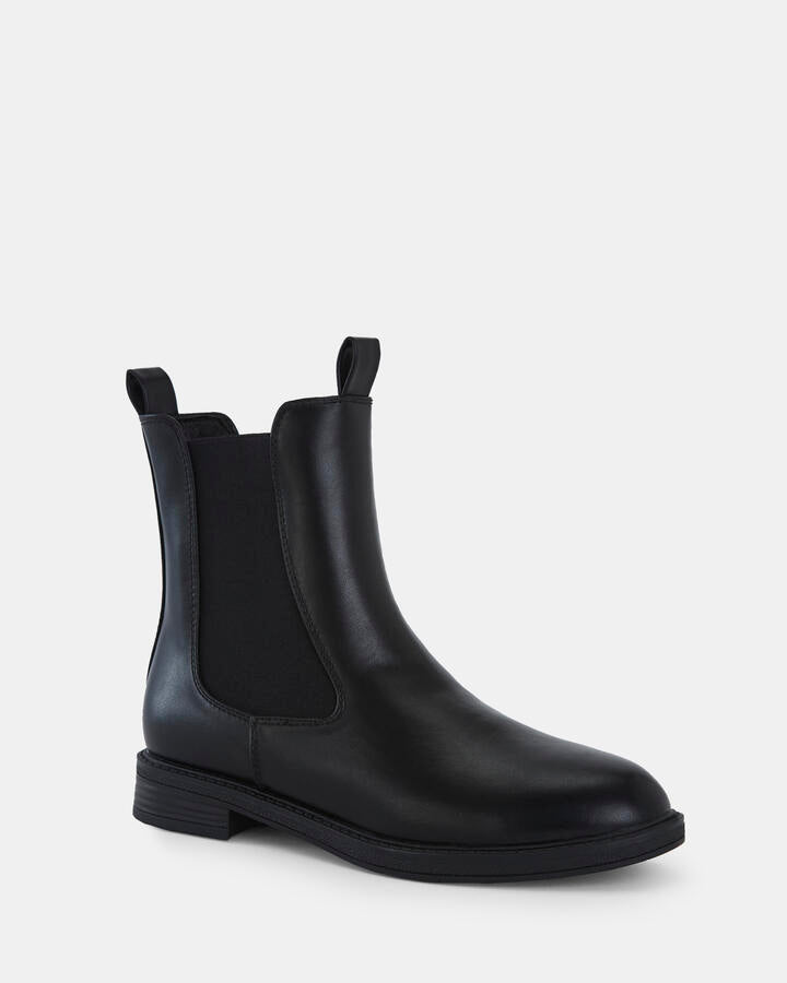 Image of Boots. Product name - Damo Black Vegan Boots in Black colour by brand - Novo