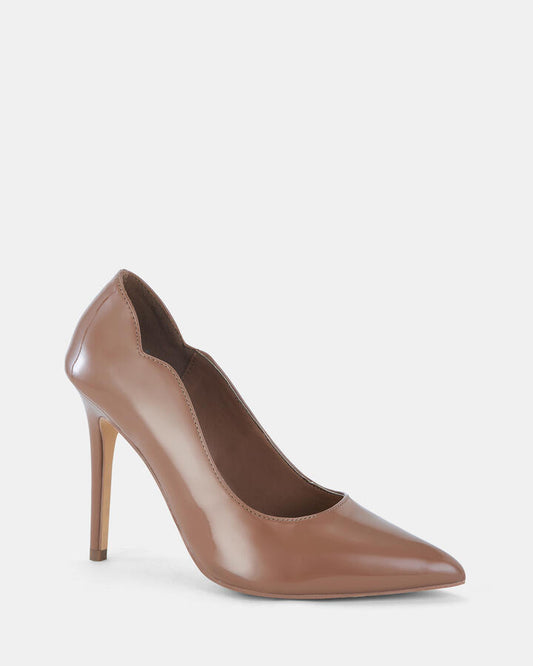 Image of Footwear. Productname: INISA TOFFEE PATENT Women's Court - High Heel Novo Heels in Toffee Patent colour by brand - Novo