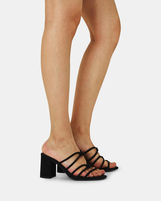Image of Heels. Productname: MODENA BLACK Women's Strappy - High Heel Novo Heels in Black colour by brand - Novo