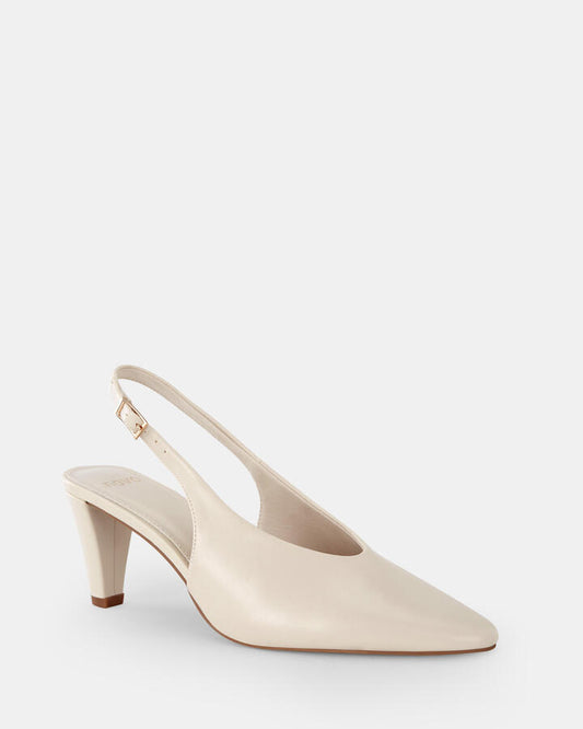 Image of Footwear. Productname: ISOLDE CREAM Women's Court - Low Heel Novo Heels in Neutral colour by brand - Novo