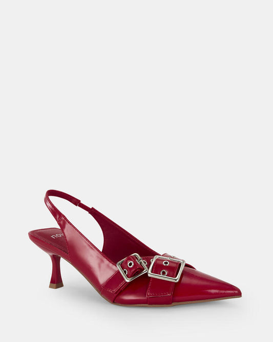 Image of Footwear. Productname: Irabella: Red Patent - Women's Court - Low Heel in Red colour by brand - Novo