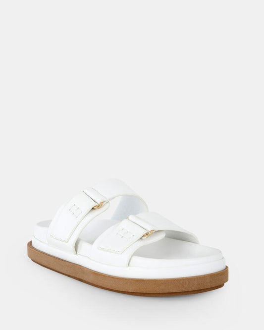Image of Sandals. Product name - Santena White Sandals in Multi colour by brand - Novo