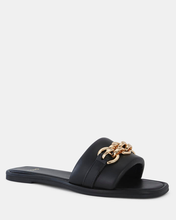 Image of Sandals. Product name - Sahera Black Sandals in Black colour by brand - Novo