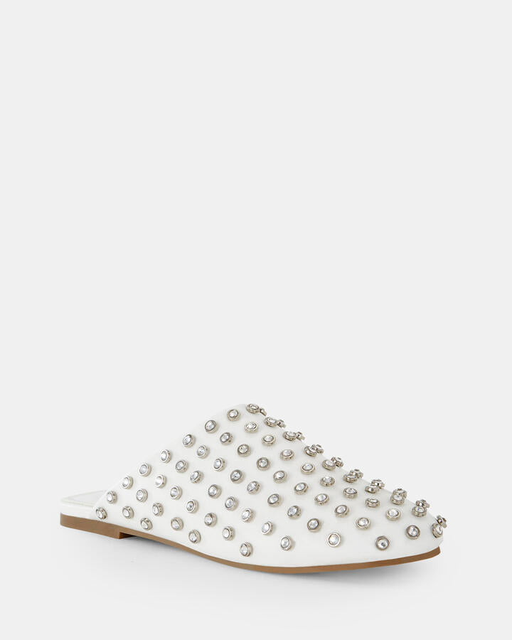 Image of Flats. Product name - Zasper White Vegan Flats in Multi colour by brand - Novo