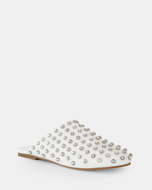 Image of Flats. Product name - Zasper White Vegan Flats in Multi colour by brand - Novo
