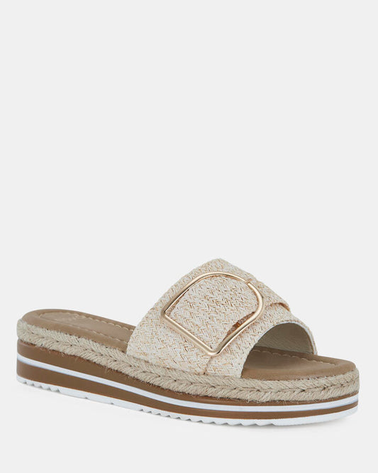 Image of Boots. Productname: BRAVE METALLIC RAFFIA Women's Wedge Novo Wedges in Metallic Raffia colour by brand - Novo