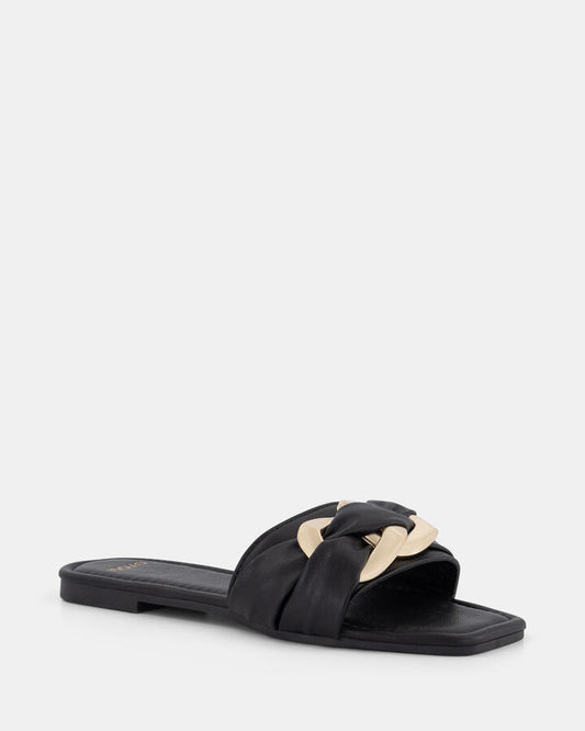 Image of Sandals. Product name - Sagar Black Sandals in Black colour by brand - Novo