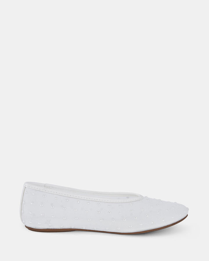Image of Flats. Product name - Coda White Ballet Flats in Multi colour by brand - Novo