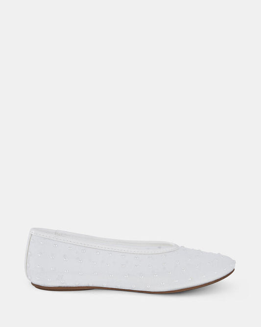 Image of Flats. Product name - Coda White Ballet Flats in Multi colour by brand - Novo