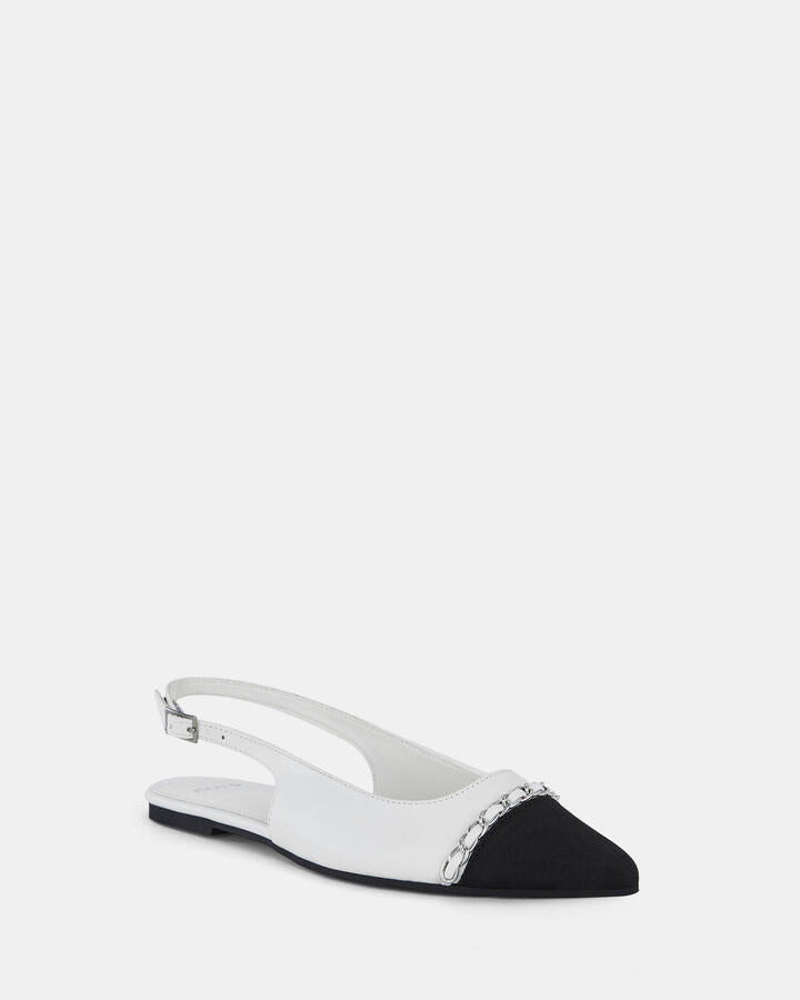 Image of Flats. Product name - Candi White Ballet Flats in Multi colour by brand - Novo