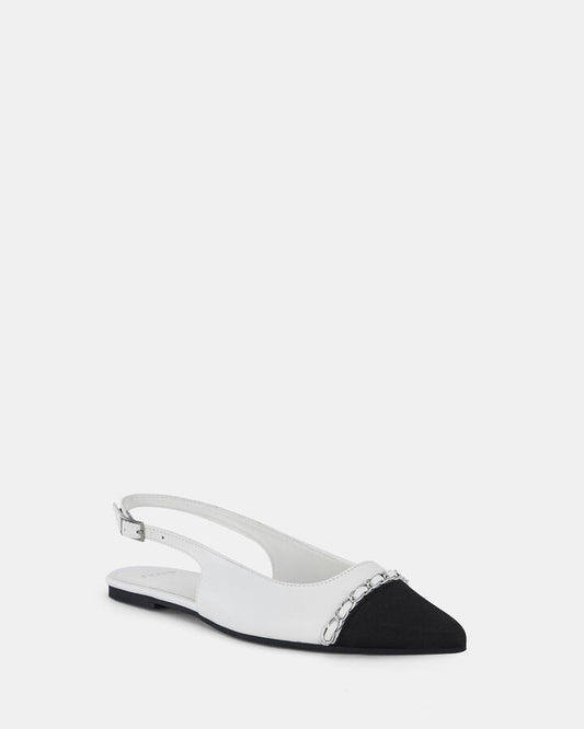 Image of Flats. Product name - Candi White Ballet Flats in Multi colour by brand - Novo