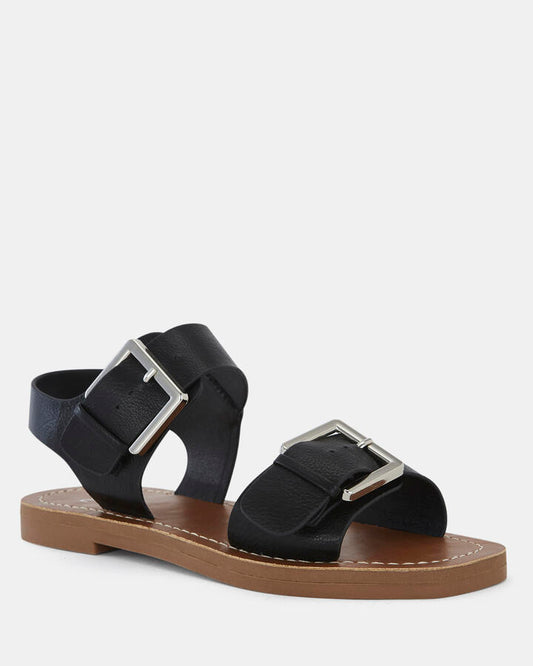 Image of Sandals. Product name - Tierney Black Strappy Sandals in Black colour by brand - Novo