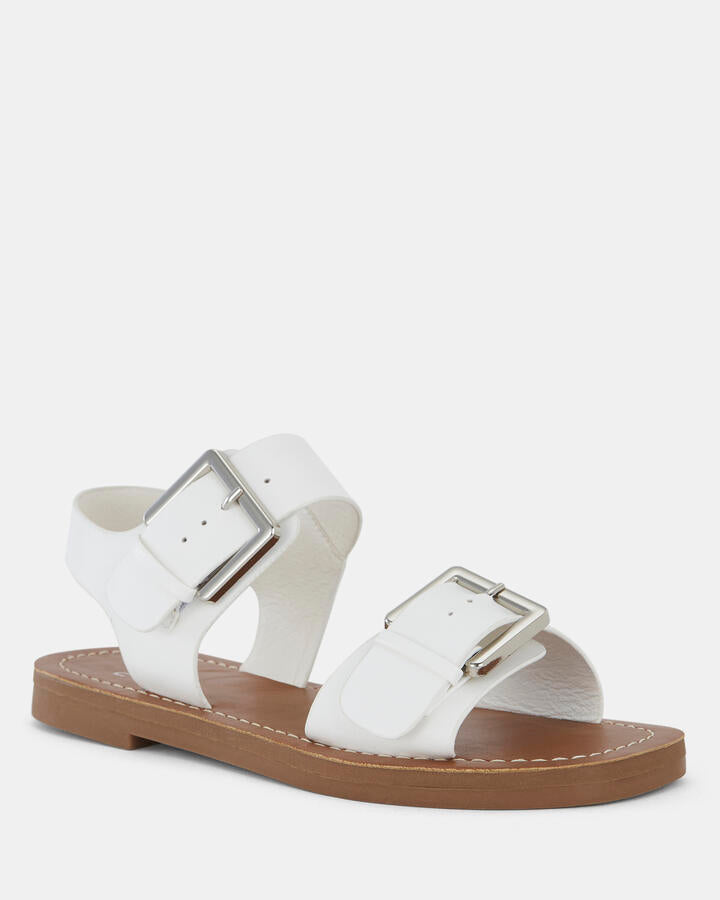 Image of Sandals. Product name - Tierney White Strappy Sandals in Multi colour by brand - Novo