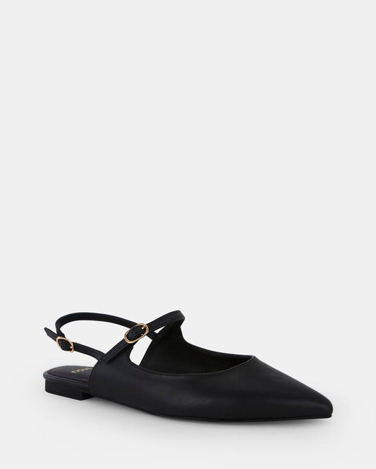 Image of Flats. Productname: CHARVI BLACK Women's Casual Flat Closed Novo Flats in Black colour by brand - Novo