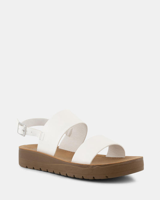 Image of Flats. Productname: Tamsan: White - Women's Strappy - Flat in Multi colour by brand - Novo