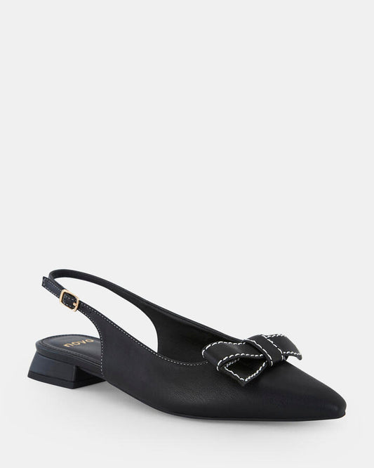 Image of Flats. Productname: CARLINA: BLACK - Women's Casual Flat Closed in Black colour by brand - Novo