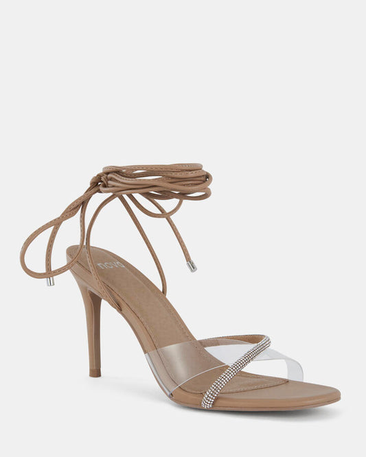 Image of Heels. Product name - Zolly Camel Stilettos in Beige colour by brand - Novo