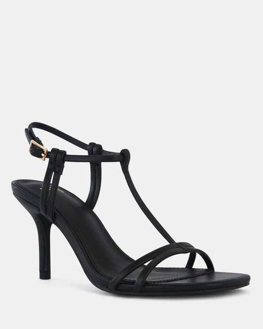 Image of Heels. Product name - Mammie Black Vegan Heels in Black colour by brand - Novo