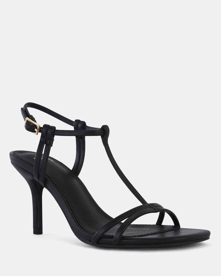Image of Heels. Product name - Mammie Black Vegan Heels in Black colour by brand - Novo