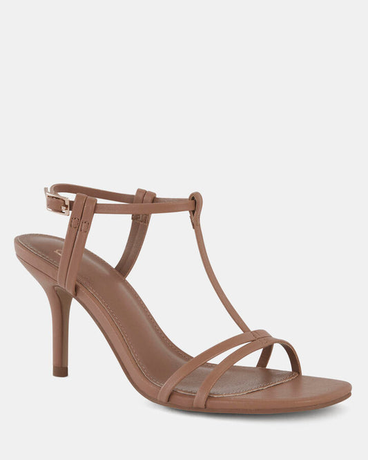 Image of Heels. Productname: MAMMIE TOFFEE Women's Strappy - High Heel Novo Heels in Toffee colour by brand - Novo