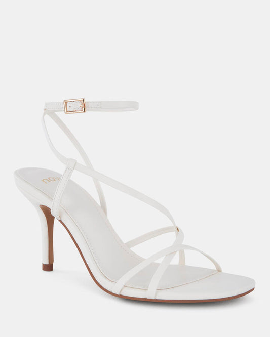 Image of Heels. Productname: Macaria: White - Women's Strappy - High Heel in Multi colour by brand - Novo