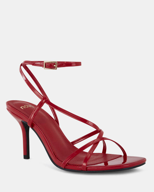 Image of Heels. Productname: Macaria: Red Patent - Women's Strappy - High Heel in Red colour by brand - Novo