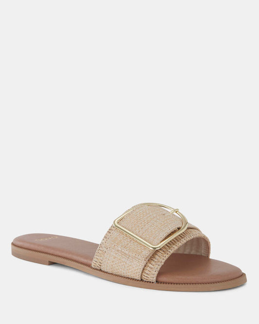 Image of Sandals. Productname: Rene: Natural Raffia - Women's Thongs in Natural Raffia colour by brand - Novo