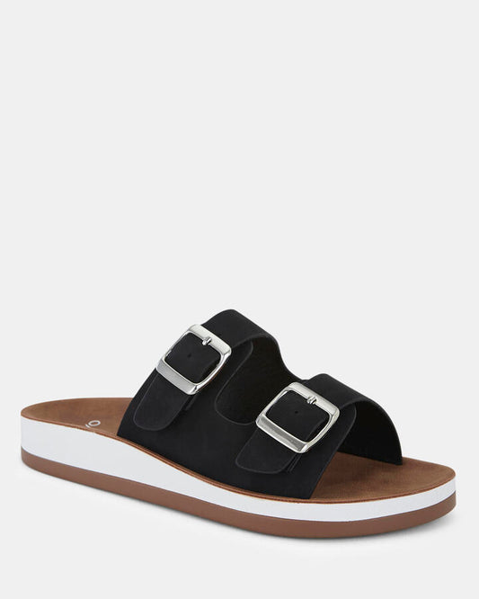 Image of Sandals. Product name - Sedona Black Sandals in Black colour by brand - Novo
