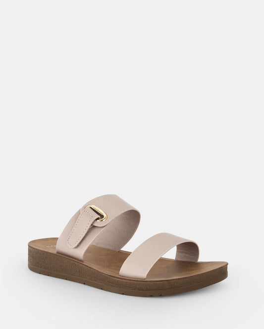 Image of Sandals. Product name - Sarai Almond Sandals in Tan colour by brand - Novo