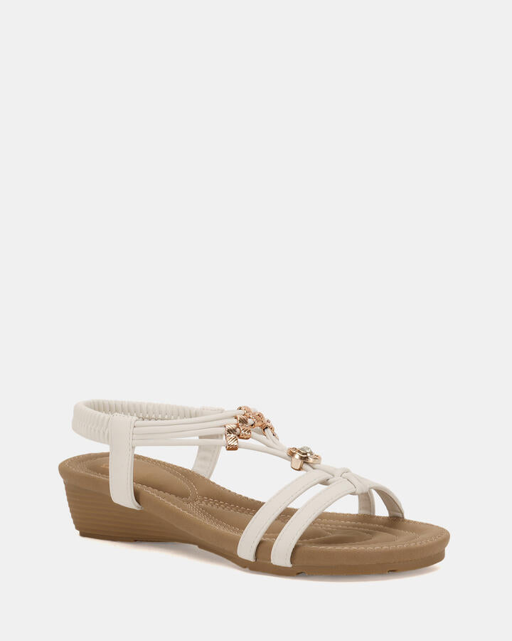 Image of Boots. Productname: ELCANTER WHITE Women's Wedge Novo Wedges in Multi colour by brand - Novo