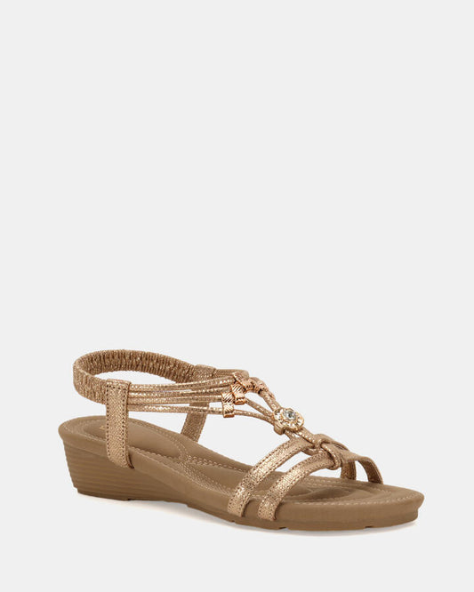 Image of Boots. Productname: Elcanter: Gold - Women's Wedge in Metallic colour by brand - Novo