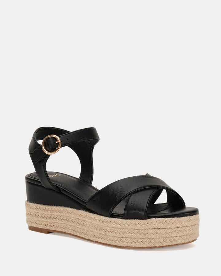 Image of Shoes. Product name - Bowen Black Espadrilles in Black colour by brand - Novo